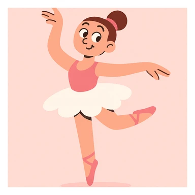 ballerina skirt, simple, classic tutu, white and pink sticker