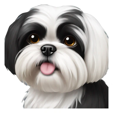 black and white shih tzu with different colored eyes sticker