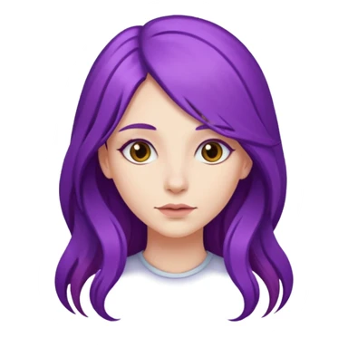 faz menos gótica mas com cabelo roxo comprido sticker