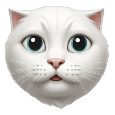 white cat with extremely strong facial structure pontificating sticker