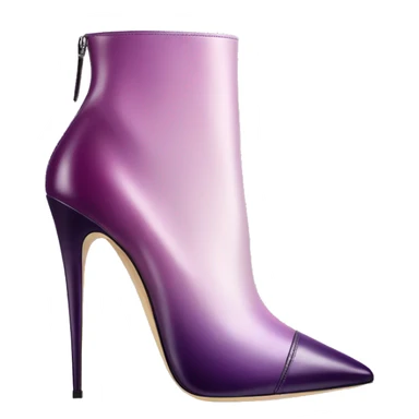 Realistic isolated too view of a pair of lavender to dark plum ombre Jimmy Choo stiletto ankle bootie boots.  sticker