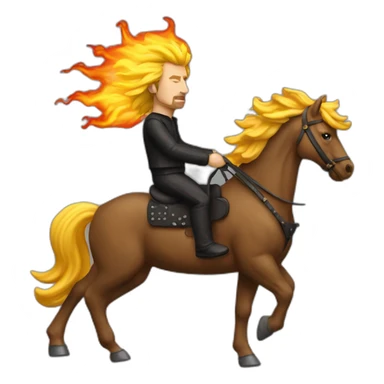 johnny halliday ride a flame horse sticker