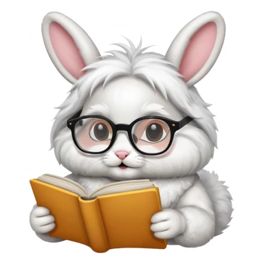 rabbits reading books sticker