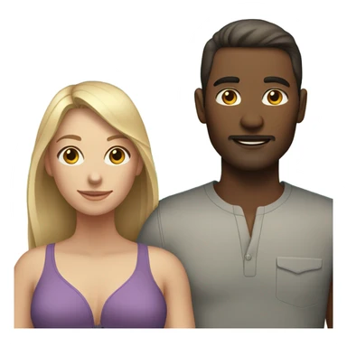 Fair skinned Man and woman on the beach sticker