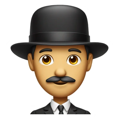 man with a bowler hat and a small mustache  sticker