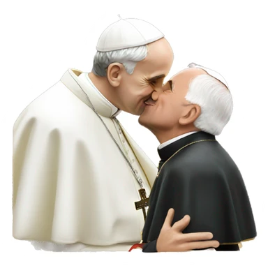 man kissing the pope sticker