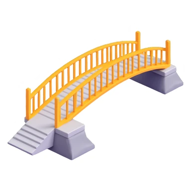 a bridge in 3D emoji style, soft and rounded sticker