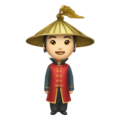 Chinois avec chapeau pointue  sticker
