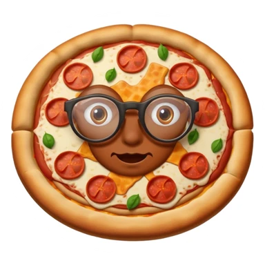 pizza face with glassess sticker