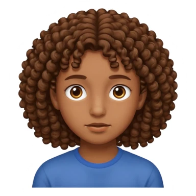 adolescent au visage impassible. Cheveux chatains frisés sticker