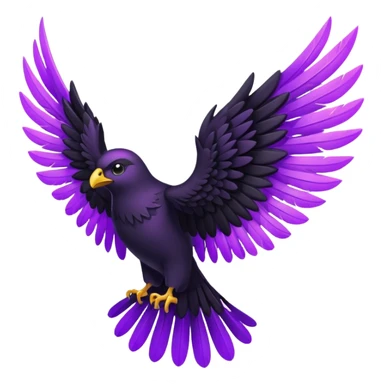 black wings with purple glow, wings only sticker