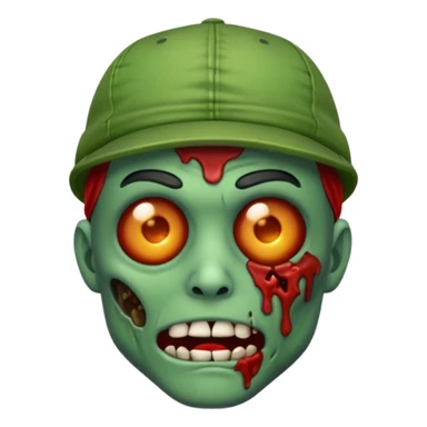 Create a zombie emoji with a cap sticker