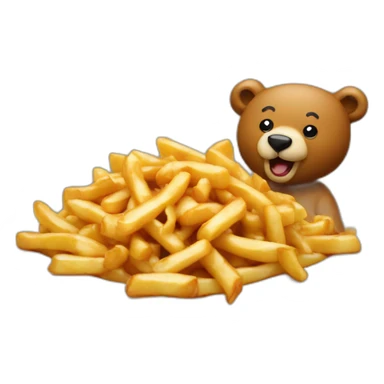 Poutine sur un ours sticker