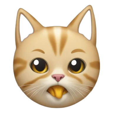 Cat eat with trump sticker