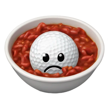 Sad golf ball in bowl of chili sticker