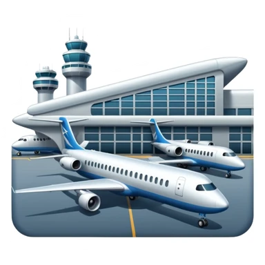 planes next to terminal building sticker