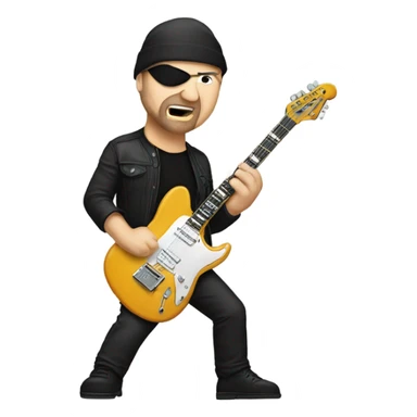 The edge from U2 with a electric guitar sticker