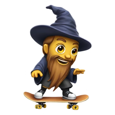 A wizard skateboarding  sticker