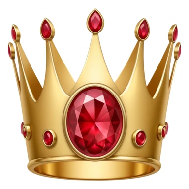 couronne en or à 3 pointes avec un énorme rubis au centre en cabochon sticker