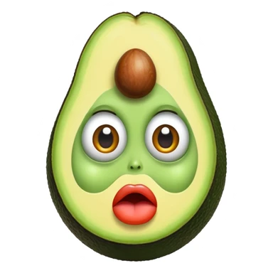 Aguacate con labios grandes y ojos grandes  sticker