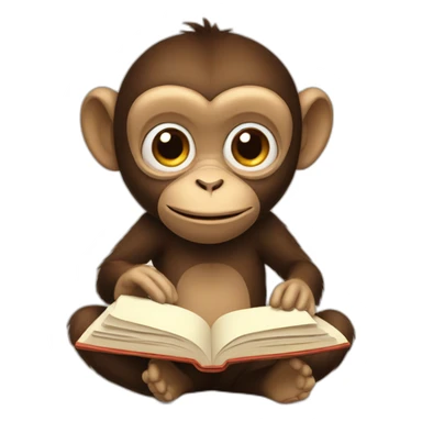 reading monkey sticker