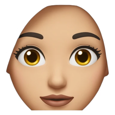 Women with dark brown hair and eyes and long eyelashes and pinky cheeks and lips and thick eyebrows sticker