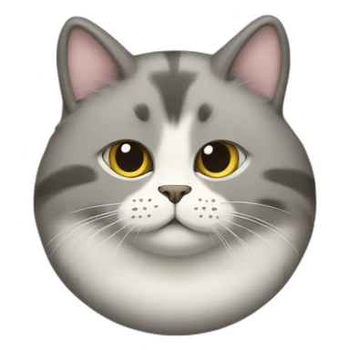 a round-faced cat with a grey beehive and no pattern all over sticker