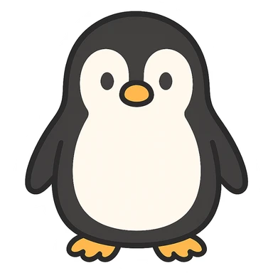 flat toon style penguin sticker