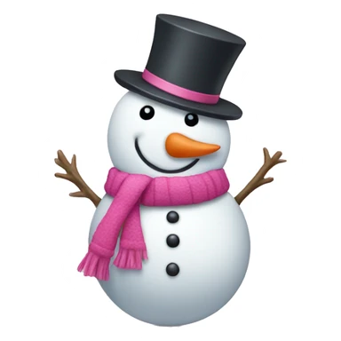 pink snowman  sticker