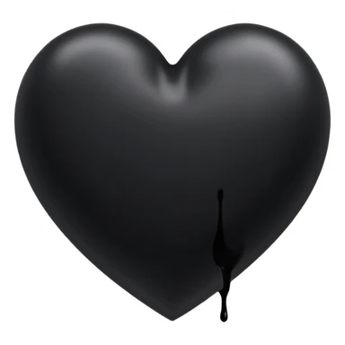 black ink blob heart emoji, isolated on white background, grunge, like pen stroke, flat sticker