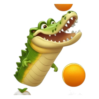 Crocodile qui mange une orange sticker