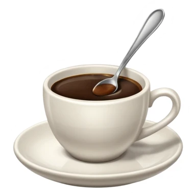 Cup of espresso with spoon sticker