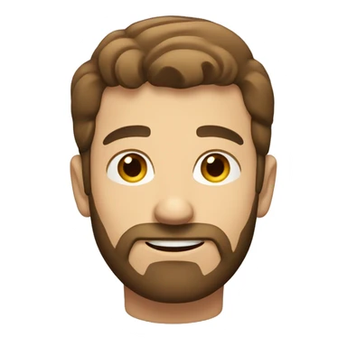 Smug Caucasian man with short brown hair and short brown beard.  sticker