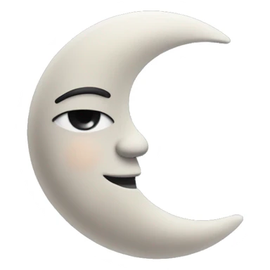 Moon astrology symbol with cute face sticker