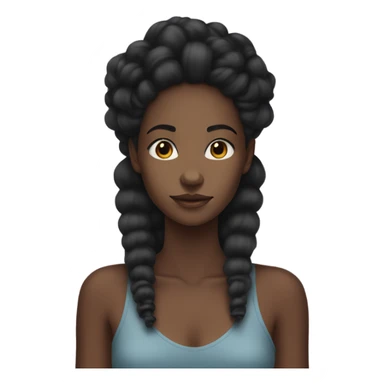 A black girl with medium length coils in her hair and tall and skinny sticker