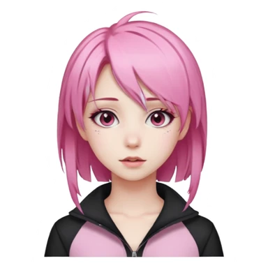 pink anime girl make up sticker