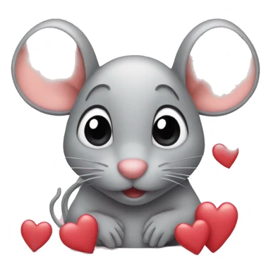 Mouse with a lot of hearts  sticker