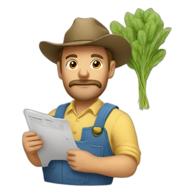 Farmer doing taxes sticker