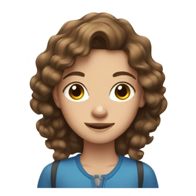 teenaged girl with wavy brown hair and blue eyes sticker