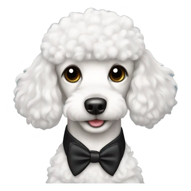 Mini white poodle in black tuxedo sticker
