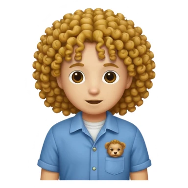 curly hair animal with shirts  sticker