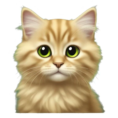 fluffy golden scottish straight kitten with tipped black fur, green eyes sticker