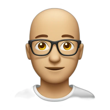 software developer bald with glasses sticker