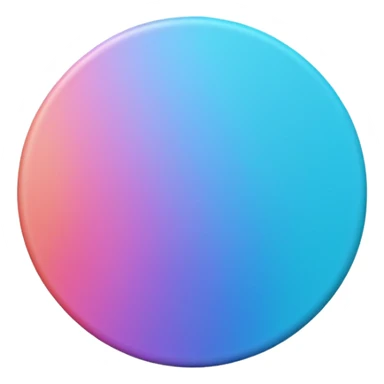 
One  Rotate 45 degree 3d credit coin color in in gradient of turquoise, blue, pink, purple, and coral sticker