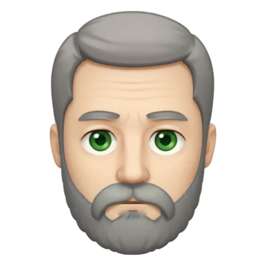 Greenish grey eyed adult man with sad eyes, poor short dark grey hair and a very long beard hanging. Pale skin. He's serious and looks tired. Make sure his hair and beard are both dark grey. sticker