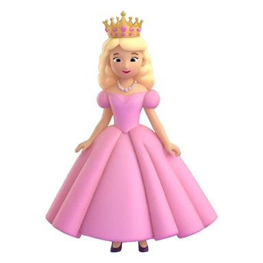 blonde Caucasian princess with voluminous light pink dress sticker