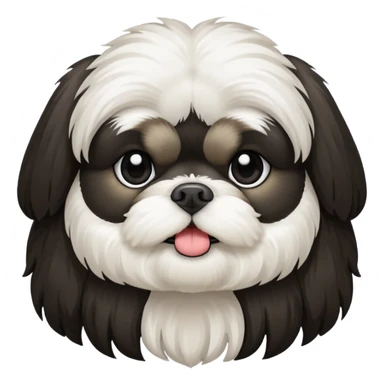 white and black shih tzu dog sticker