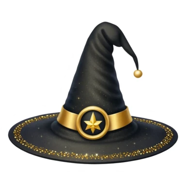 Glitter Black Hat of Witch Copas Symbol of Card sticker
