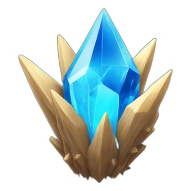 blue crystal formation with spikes sticker