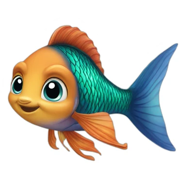 little-mermaid poisson sticker